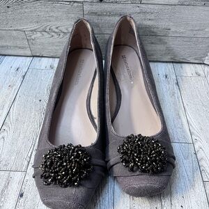 Naturalizer Gray Flats with Beaded Accent